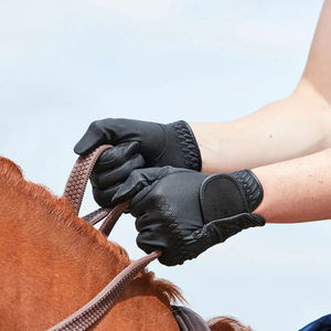 Impression personnalisée de logo en cuir marron respirant toutes saisons adapté unisexe gants de sport d'équitation - Product Image 6
