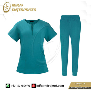 Conjunto de uniforme de enfermera Unisex médico de verano, Hospital Scrubs mujeres Hospital transpirable Top y pantalones con múltiples bolsillos para enfermera - Product Image 2