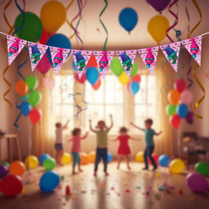 Guirnalda de Trolls de 2.3M, Decoraciones Colgantes de Plástico, Artículos para Fiestas, Decoración Festiva, Paquete de 2 Piezas - Product Image 3