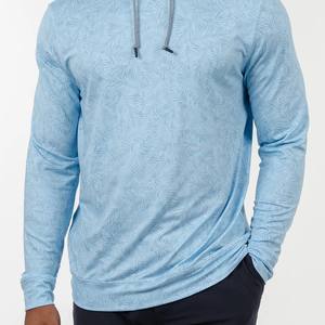 100% calidad superior hecho a medida hombres sudaderas con capucha ligeras Streetwear en blanco personalizado cielo azul Sudadera con capucha - Product Image 4
