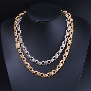 Chaîne à maillons tendance plaquée or 18 carats, argent, 10 mm de large, couleur D, diamant moissanite VVS, chaîne à maillons cubains pour la vie hip-hop - Product Image 6