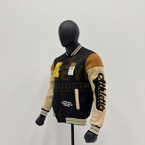 Veste Letterman universitaire pour hommes personnalisée OEM veste universitaire baseball respirante à manches en cuir brodées en chenille de style vintage - Product Image 4