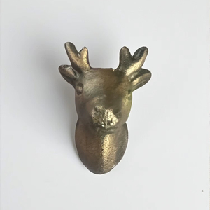 Tête de cerf en laiton antique bouton d'armoire ovale Design Animal tiroir tirer poignée pour armoires commodes hôtels Villas centres commerciaux - Product Image 1