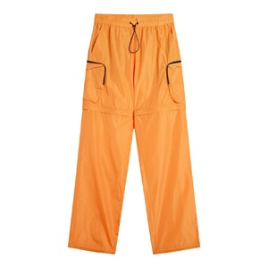 Pantalones cargo de corte recto holgados de material de nailon de Color naranja con estilo para hombre recién llegado con cintura elástica a la venta en MOQ bajo - Product Image 4