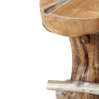 Tabouret de bar confortable en teck massif, design farmhouse, chaise de jardin, salle à manger, cour, cuisine, salon, utilisation en extérieur