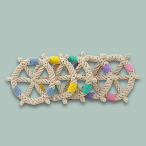 Jouet pour animaux de compagnie en corde de macramé écologique, roue colorée pour chiens et chats, jouet original en plastique de style moderne pour petits animaux - Product Image 2