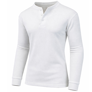 <b>Men's</b> <b>Thermal</b> <b>Shirts</b>-Woven Breathable Pullover Style Long Sleeve Soft Warm Layers Polyester/Cotton Solid for Autumn - Product Image 3