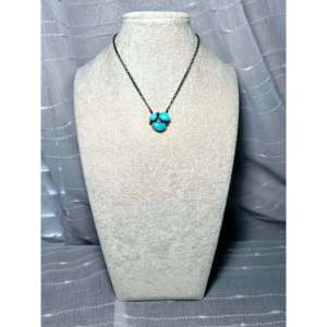 Kingman Turquoise & Sterling Silver Necklace Navajo-<b>Crafted</b> Cultural Collectible Jewelry One-of-a-Kind Piece - Product Image 3