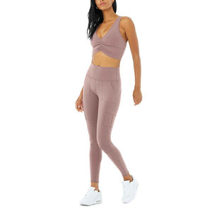 Womens yoga set gym workout suit featuring a matching <b>sports</b> <b>bra</b> and leggings pants designed for fitness and activewear - Product Image 5