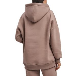 เสื้อฮู้ดฮิปฮอปผู้หญิงสำหรับฤดูหนาว สไตล์ลำลอง ปักลายโลโก้ 3 มิติ ด้านหน้า ทรงหลวม ไหล่ตก แบบสวมหัว ผ้าถัก - Product Image 4