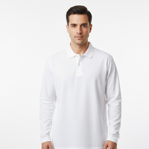 Hombres Premium manga larga para camisas OEM proveedor de fábrica al por mayor de punto por encargo sólido algodón Casual Oficina uniforme Top - Product Image 1
