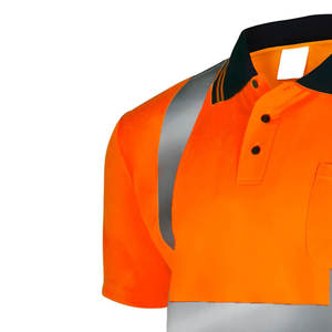 Prix de gros Polo à manches courtes de construction haute visibilité personnalisé Vêtements de travail de sécurité Polos de construction - Product Image 2