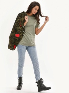 Precio al por mayor moda 100% algodón camiseta mujer camiseta Top tendencia personalizada bordado mujer camiseta - Product Image 5