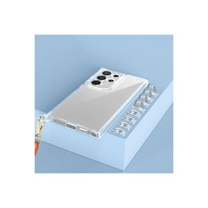 Coque en silicone souple transparente antichoc compatible avec Galaxy S25 Ultra, avec protection d'angle Airbag et support de sangle intégré - Product Image 4