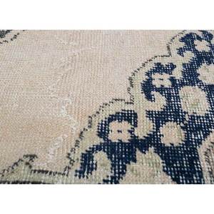 Vintage Ivory Wool Hand Knotted Rug Pae-804 Medallion for Home Hallway Rectangular 3D Technique Room <b>Carpet</b> Jaipur Rugs US - Product Image 3