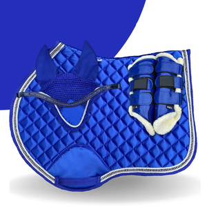 Tapis de selle équestre bleu sur mesure doux respirant abordable tapis d'équitation Performance léger lavable équipement d'équitation - Product Image 4