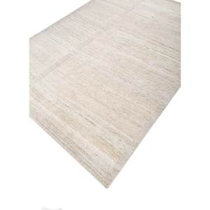 Tapis en laine noué à la main de couleur unie ivoire, grand tapis de salon AIWL-3057 pour la décoration de la maison - Product Image 2