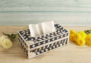 กล่องใส่กระดาษทิชชูทรงสี่เหลี่ยมทำมือ ดีไซน์ฝังกระดูกคุณภาพสูง ลวดลายใหม่ล่าสุด ผลิตภัณฑ์คุณภาพสำหรับบนโต๊ะอาหาร - Product Image 3