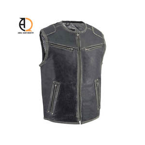 Leather Vest Durable Sleeveless Riding <b>Waistcoat</b> Modern Streetwear Looks - Product Image 2