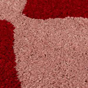 Alfombra Rectangular para Pasillo Joli a Cuadros Roja y Rosa, Fabricada a Máquina, de Poliéster, para Entrada - Product Image 3