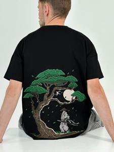 Custom Embroidered ''Blades & Blossoms'' T-<b>Shirt</b> Casual T <b>Shirts</b> Comfortable Wear Latest Design Hot Selling Casual T <b>Shirts</b> - Product Image 2