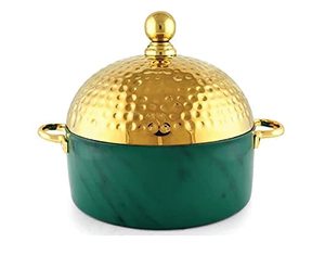 Fresh Designs Casserole Metal Hot Case Hotpot Handmade Luxury Warm Casserole Party Home Hotel Restaurant logo accepter, western - Product Image 5