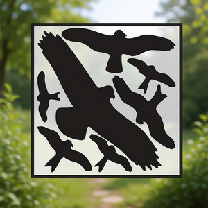 Lot de 290 autocollants de protection pour oiseaux de 320 mm x 290 mm, film adhésif pour fenêtre avec symboles d'oiseaux - Product Image 3