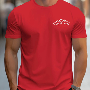 Camiseta de algodón 100% transpirable de estilo fino a la moda para hombre, camisetas ajustadas con cuello en V, camiseta de manga corta para hombre de talla grande - Product Image 5