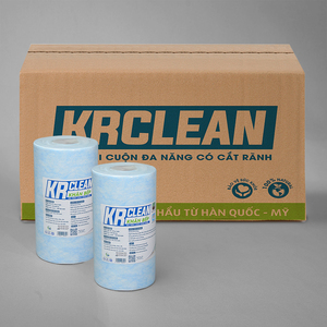 Krclean Serviettes de cuisine absorbantes 100 feuilles bleues par rouleau, 20x20cm, monocouche parfait pour nettoyer les comptoirs et les appareils - Product Image 6