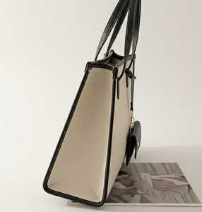 Sac fourre-tout vintage en toile pour femme, deux bretelles, grand sac de travail, beige, noir, porte-monnaie, sacoche pour ordinateur portable, résistant à l'eau - Product Image 3