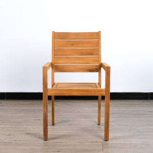 ชุดโต๊ะรับประทานอาหารในสวนไม้สักทรงกลมดีไซน์ทันสมัย4ชิ้นเฟอร์นิเจอร์กลางแจ้งปรับขนาดได้ - Product Image 4