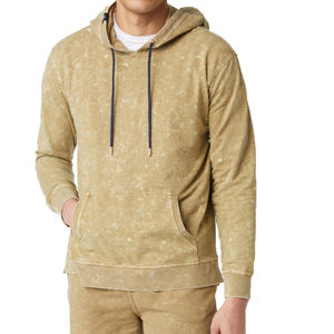 Sweat-shirts à capuche surdimensionnés en coton lourd délavé à l'acide avec logo personnalisé, sans cordons, couleur unique - Product Image 1