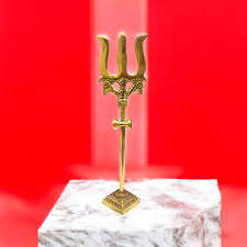 ตรีศูลทองเหลือง งานศิลปะอาร์ตเดโค ดีไซน์อุตสาหกรรม ของตกแต่งทางจิตวิญญาณ วาสตุ ของตกแต่งงานแต่งงาน สำหรับบ้าน ห้องบูชา วัด ของตกแต่งแขวน - Product Image 6