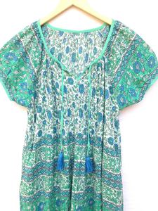 Nouveauté Robe Maxi trapèze pour femmes Jaune safran Coton Paisley Imprimé Manches longues Style Boho Bouton Naturel Vente en gros - Product Image 2