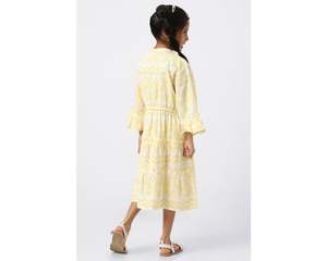 Robe en lin bohème de créateur la plus vendue pour filles – Qualité supérieure, motif gaufré, look décontracté d'été pour la plage et les vacances – Vente en gros pour enfants - Product Image 3