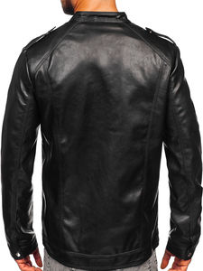 Chaqueta de Cuero PU al por Mayor para Hombre, Chaqueta de Primavera y Otoño, Chaqueta de Moda Masculina con Cuello Alto, Chaqueta de Motociclista - Product Image 2