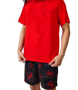 Traje deportivo de verano de dos piezas con estampado personalizado de fábrica para hombre, Conjunto de camiseta y pantalones cortos transpirables de manga corta para Fitness - Product Image 3