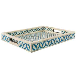 Nueva llegada Louis Bone Inlay Floral Pattern Bone Inlay Bandeja para servir para mesa de centro Encimera del fabricante indio SCI - Product Image 1