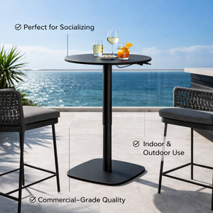 Mesa <span class=keywords><strong>de</strong></span> Comedor Exterior Ajustable <span class=keywords><strong>de</strong></span> Aluminio Comercial Moderna, Muebles <span class=keywords><strong>de</strong></span> Jardín Metálicos Extensibles para Cafetería y Hotel, para Uso en Cocina - Product Image 3