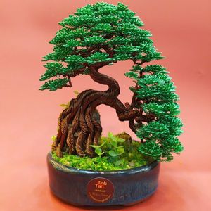 Arbre de bonsaï en fil de fer exquis sur la roche rouge | Décor Feng Shui pour l'énergie positive de la bonne fortune | Cadeau unique fait à la main | Prêt à expédier - Product Image 6