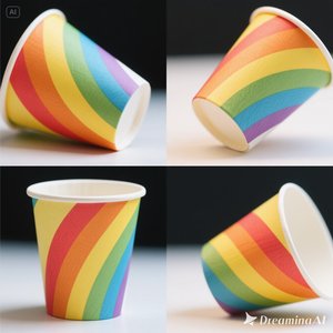 Vaso de papel ecológico Rainbow 12 oz 100 paquetes desechables y elegantes - Product Image 3