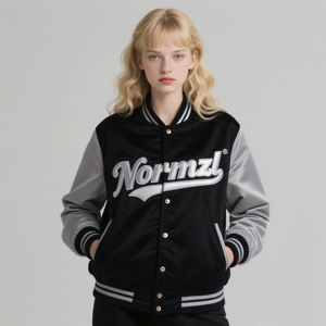 2025 ODM Varsity Jacket pour femmes Haute qualité coupe-vent à manches longues polyvalent lâche Design décontracté pour la saison d'hiver - Product Image 2