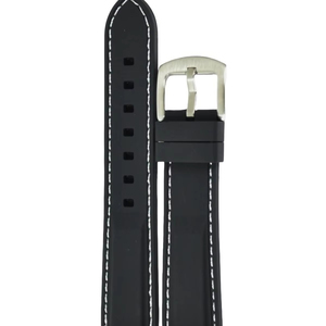 Bracelet de montre unisexe JD003 en silicone blanc de luxe, résistant à l'eau, avec boucle en acier inoxydable, ajustable pour montre connectée - Product Image 1