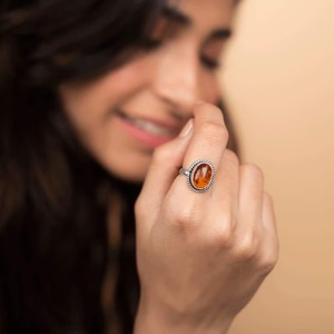 Natural Baltic Amber <b>925</b> Sterling <b>Silver</b> <b>Ring</b> Handmade Oval Cut Gemstone Jewelry Perfect Anniversary Gift - Product Image 2