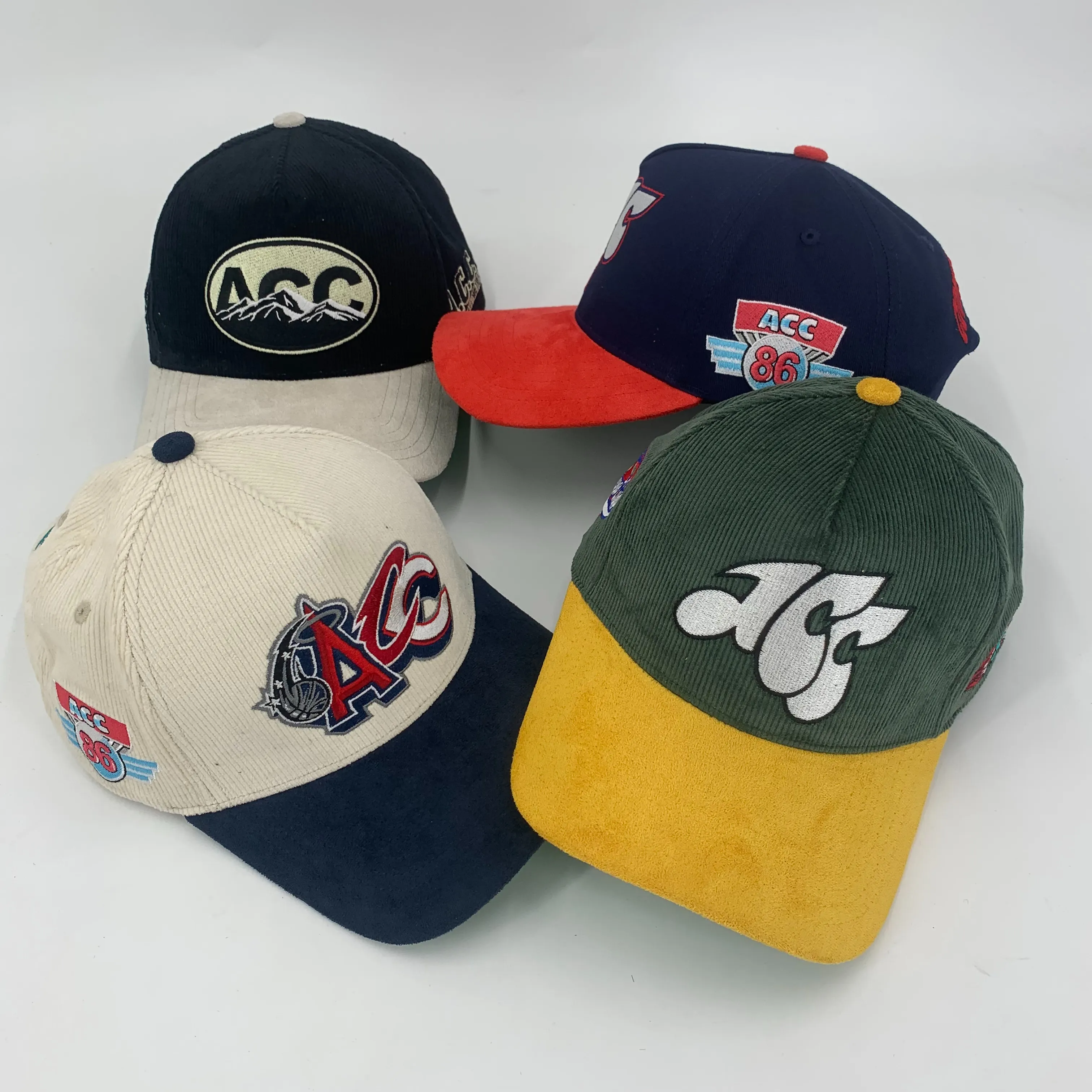 Custom High Quality 5 Panel A Frame Style Cotton Baseball Cap With 3D Raised Embroidery Logo Two Tone Hats