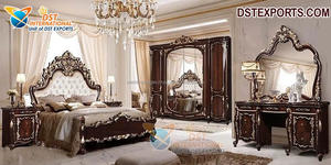 ชุดเฟอร์นิเจอร์ห้องนอนแกะสลักมือขนาดคิงไซส์,ชุดเฟอร์นิเจอร์ห้องนอนขนาดคิงไซส์มาตรฐานยุโรป - Product Image 4