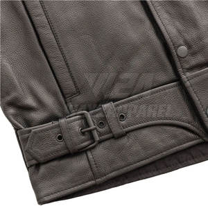 Chaleco de cuero de moto resistente para hombres hecho a medida con chaleco de cuero de moto de carreras ajustable - Product Image 6