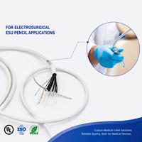 Câble médical personnalisé Hotten à 20 conducteurs pour crayon électrochirurgical bipolaire à commande manuelle