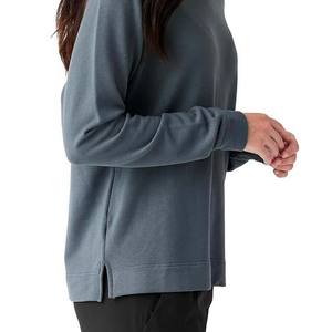 Venta al por mayor de alta calidad de las mujeres de algodón pulóver sudaderas recortadas de diseño transpirable sudaderas 360g de tela de peso pesado - Product Image 3