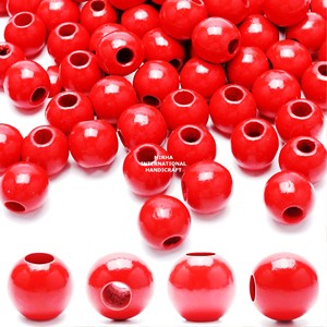 ลูกปัดไม้ทรงกลมสีเพ้นท์สีลูกปัดแบบกำหนดรูปร่างและลูกปัดไม้สีที่มีรูปร่างและขนาดสินค้าอินเดียที่ผลิตด้วยมือ - Product Image 4